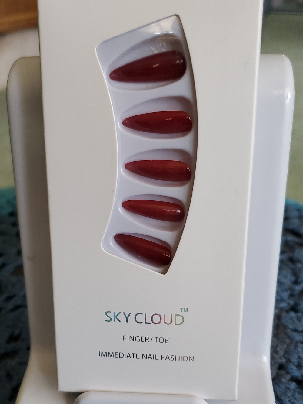 Burgundy Press-On Nails for Finger/Toe #16